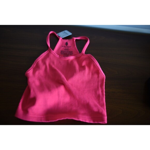 Free People BLACK Make a Move Bra Large and Hot Pink Happiness runs crop top m/l - Picture 2 of 15